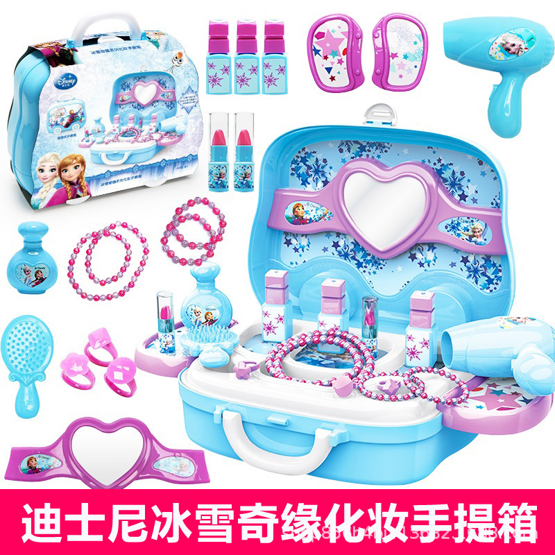 冰雪奇缘迪士尼厨房过家家拉杆旅行箱玩具梳妆台爱莎公主玩具女孩