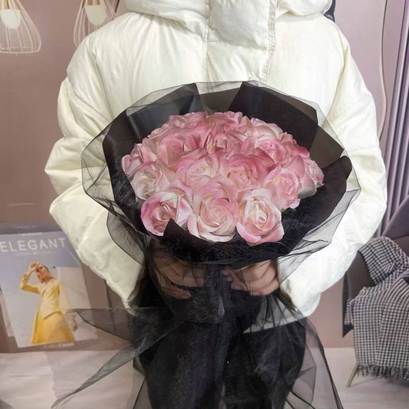 99朵玫瑰花束七夕情人节礼物送女友生日浪漫礼物香皂永生花情人节