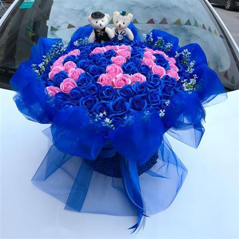 999朵玫瑰花束花表白订婚520走心礼品鲜花香皂花送女友结婚