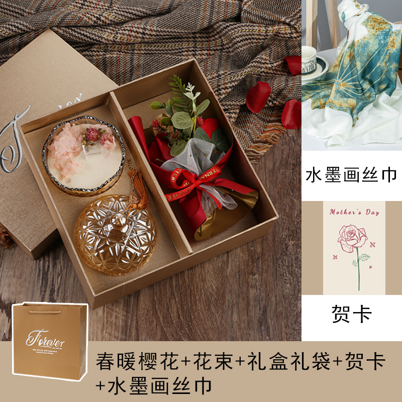 教师母亲节生日礼物礼品送妈妈伴手礼永生花香皂花玫瑰花束高级感