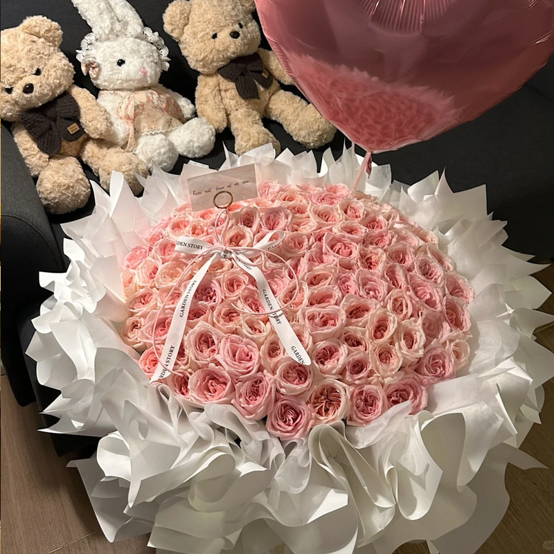 情人节999/199/99朵红粉玫瑰花生日花束订婚鲜花速递同城配送其他