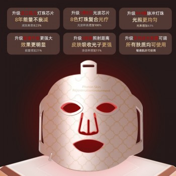 跨境新款光子嫩肤仪面部美容仪大排灯嫩肤美容仪家用led硅胶面罩