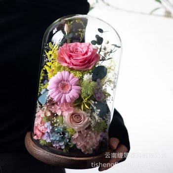 GLORIOUS永生花成品玫瑰保鲜花带灯高级感送女友七夕情人节礼物