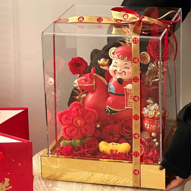 厂家直发2026年永生花马年好运马公仔真花摆件新年送女生日礼物