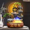 假山流水喷泉客厅循环水景观招财风水轮办公室生财桌面加湿器摆件