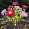 太阳能7头雪莲花地插灯庭院红粉黄紫假花氛围灯户外防水草坪灯