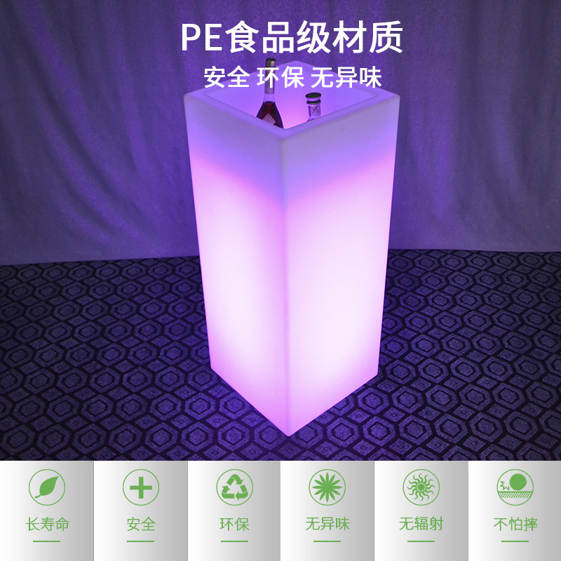 酷擎发光花盆容器室外花园商场装饰创意盆园艺发方形LEDLED绿植