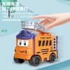百变校巴儿童变形反转车翻转变形工程车玩具回力小汽车消防车男孩