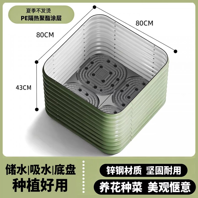 金属花箱庭院户外花园阳台露台镀锌板铁艺大花箱种菜种树养花专用