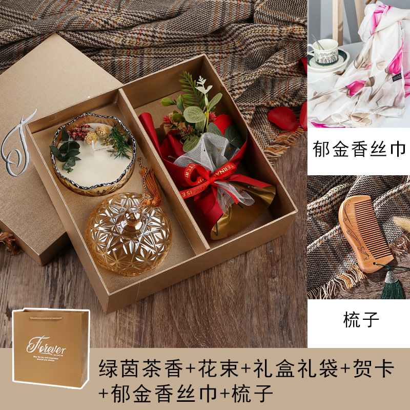 教师母亲节生日礼物礼品送妈妈伴手礼永生花香皂花玫瑰花束高级感