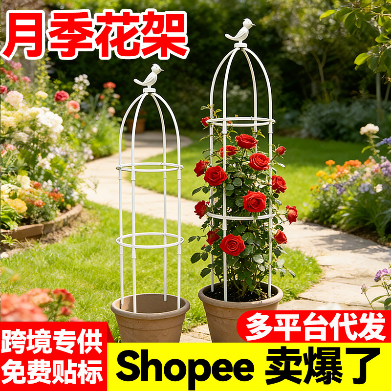 欧式园艺爬藤架月季花铁线莲花支架植物攀爬藤架阳台山乌龟支撑杆