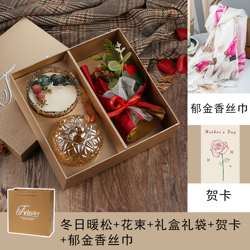 教师母亲节生日礼物礼品送妈妈伴手礼永生花香皂花玫瑰花束高级感
