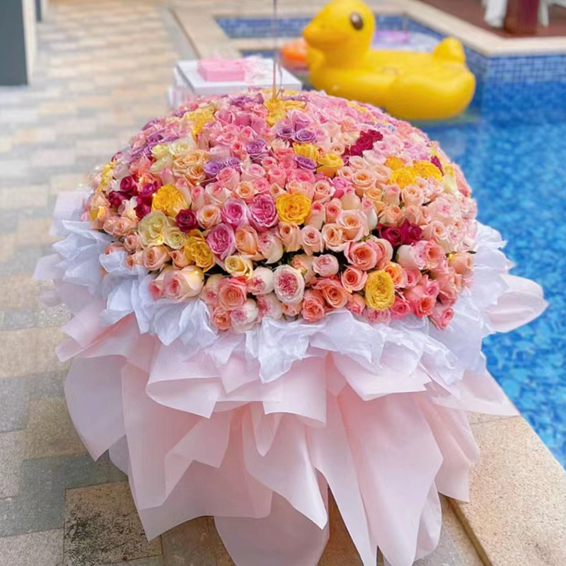 求婚朵玫瑰花束52送女友七夕花束9990表白配送鲜花速递同城朵