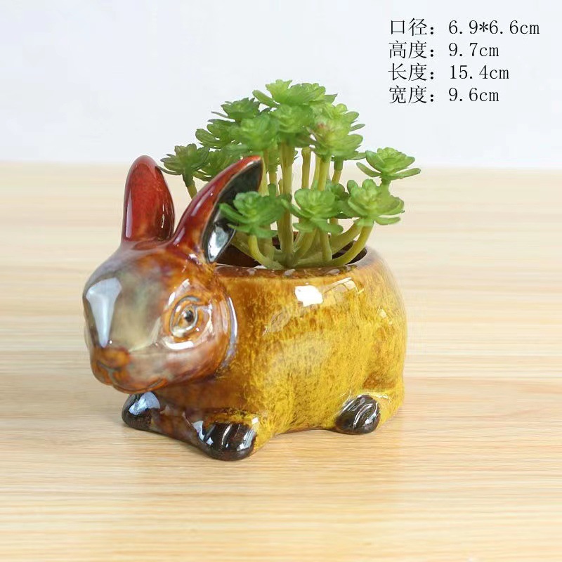 多肉花盆迷你盆栽花园庭院摆件装饰品桌面置物架绿植陶瓷花盆容器