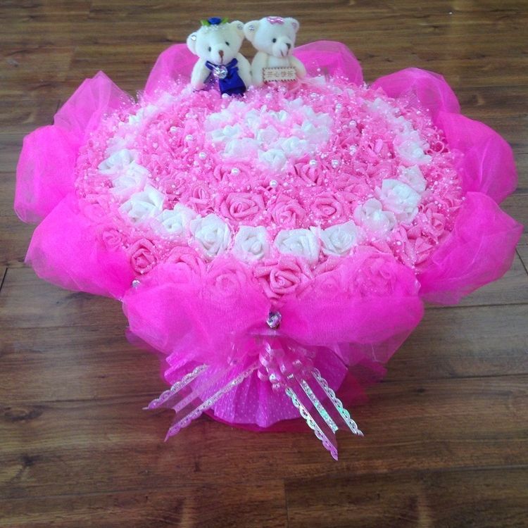 999朵玫瑰花束花表白订婚520走心礼品鲜花香皂花送女友结婚