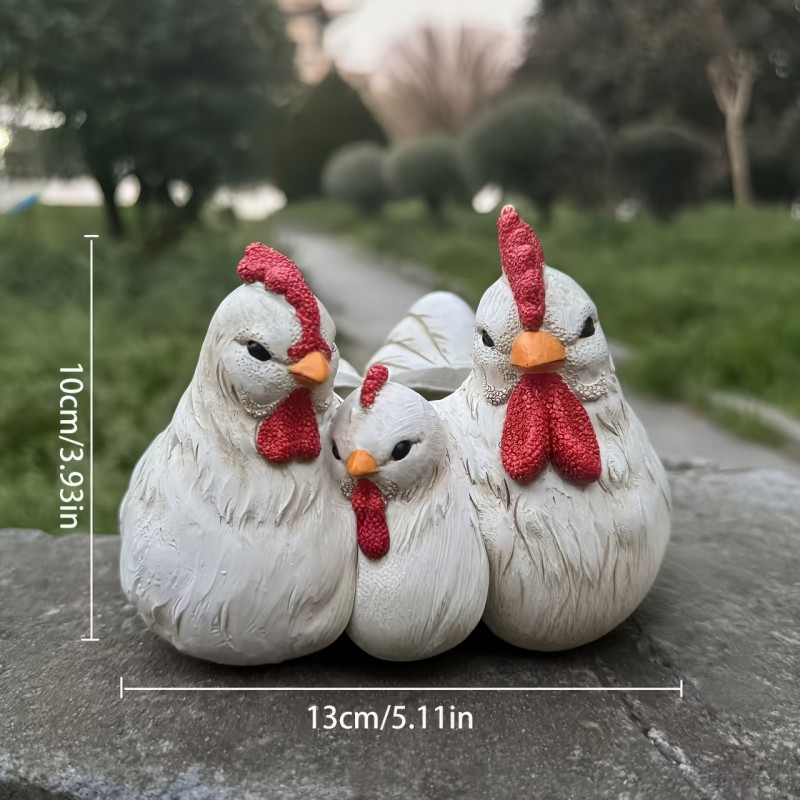 可爱动物小鸡树脂花盆跨境热销桌面阳台多肉绿植装饰工艺品厂家