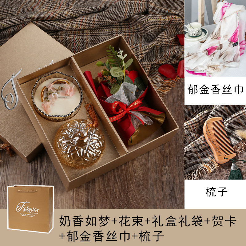 教师母亲节生日礼物礼品送妈妈伴手礼永生花香皂花玫瑰花束高级感