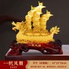 中式龙船一帆风顺摆件 开业大吉办公室玄关招财乔迁树脂工艺品