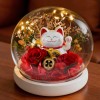 开业创意礼物公仔猫永生花玻璃罩礼盒母亲节情人节礼物永生花成品