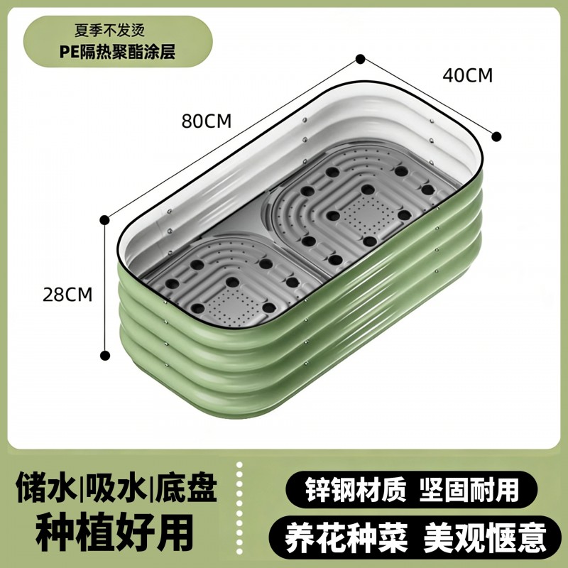 金属花箱庭院户外花园阳台露台镀锌板铁艺大花箱种菜种树养花专用