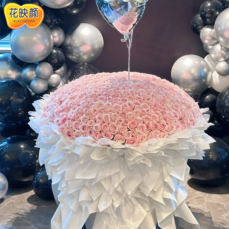 订婚玫瑰花配送鲜花速递同城花束朵99情人节红粉生日991999其他
