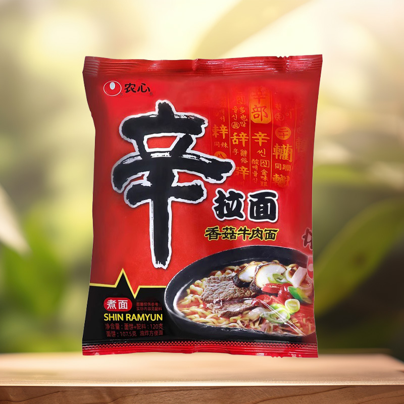 整箱包邮农心辛拉面香菇牛肉拉面40袋煮面方便面速食面韩国方便面