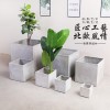 正方形ins水泥花盆 北欧风格落地盆 简约创意室内庭院园林绿植盆