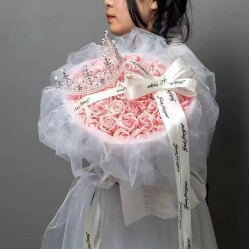 99朵玫瑰花束七夕情人节礼物送女友生日浪漫礼物香皂永生花情人节