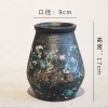 复古手工陶瓷粗陶花瓶水培器皿花园装饰客厅摆件多彩干花双耳花瓶