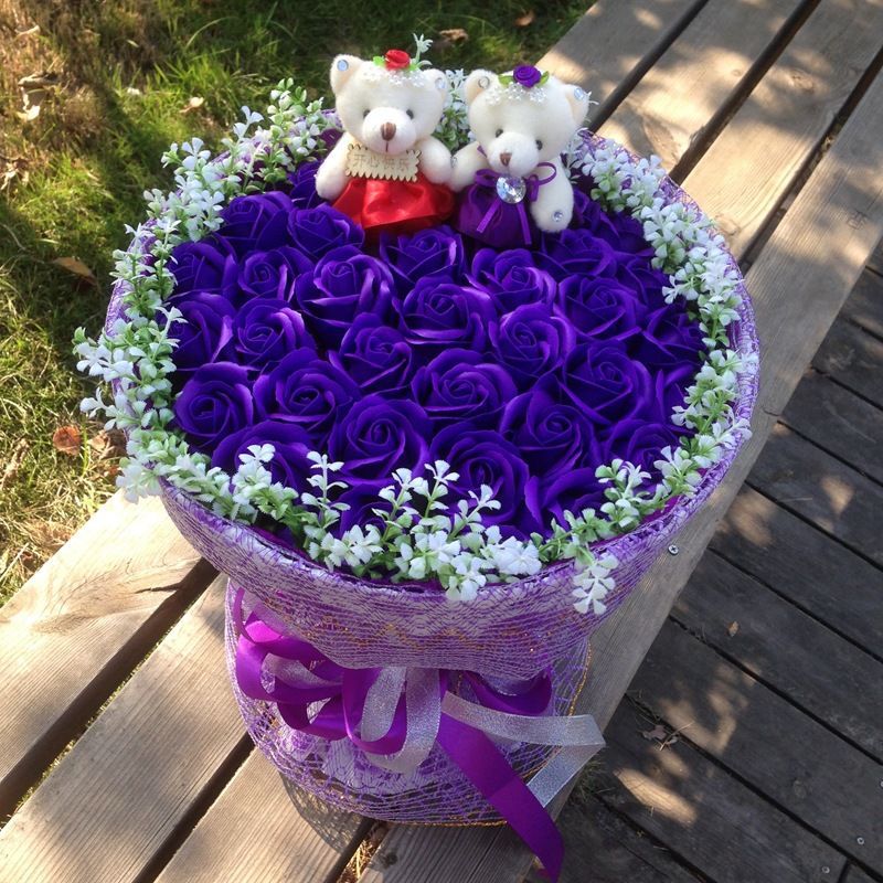 999朵玫瑰花束花表白订婚520走心礼品鲜花香皂花送女友结婚