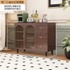 法式餐边柜客厅靠墙一体茶水柜藤编储物柜家用防尘收纳柜复古斗柜