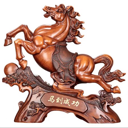 加工定制木纹金龙鱼树脂酒柜摆件高级感发财乔迁礼物装饰工艺品