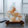 马到成功红花冰玉树脂精雕摆件木底座客厅玄关办公室开业乔迁批发