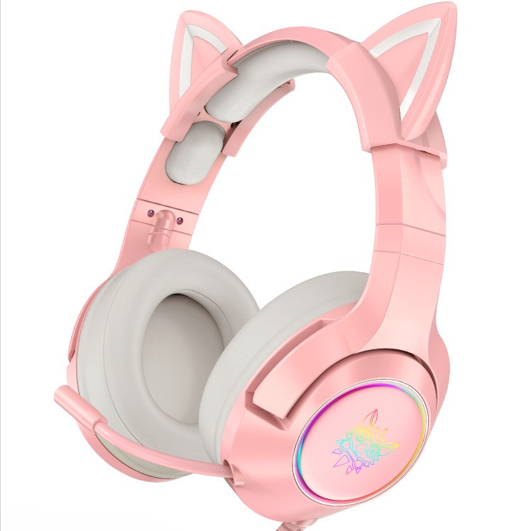 跨境 ONIKUMA K9猫耳头戴式有线电脑手机电竞降噪游戏耳机7.1声道