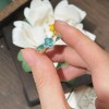 「蓝花殿」宫廷风珐琅彩花纹戒指新款新中式气质高级百搭指环女