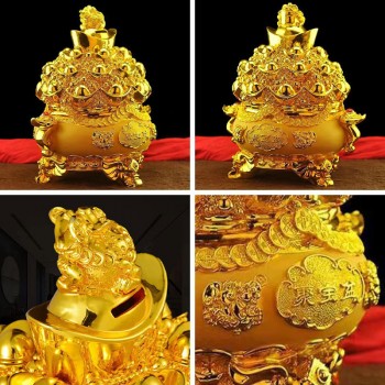 聚宝盆发财树脂酒柜摆件高级感酒店开业新家乔迁礼物居家工艺摆饰