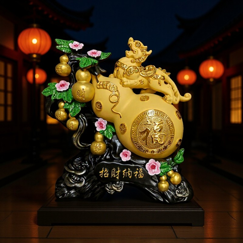发财葫芦树脂工艺品酒柜摆件开业礼品乔迁礼物玄关装饰用品家居