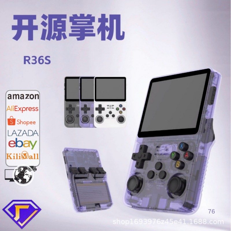跨境新款r36s开源掌上游戏机掌机双系统psp游戏便携式复古街机