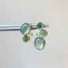复古新中式绿白石子耳钉耳环精致简约小众设计感清冷风高级感耳饰