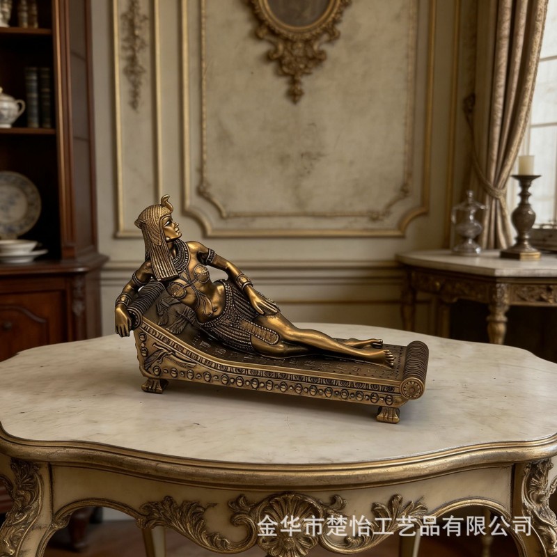 跨境欧式新款复古睡美人摆件仿铜树脂工艺品客厅家居饰品厂家摆件