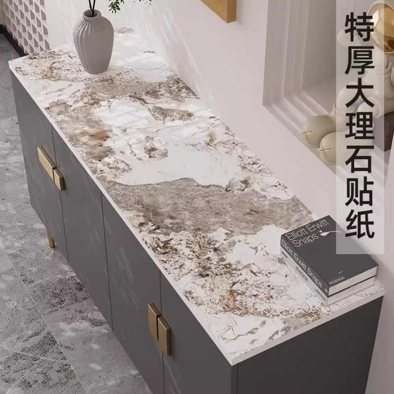 加厚桌面大理石潘多拉自粘贴纸餐边柜台桌子茶几防水家具翻新墙纸