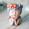 花仙子花盆桌面小摆件北欧风仿真可爱卡通多肉花器树脂小饰品