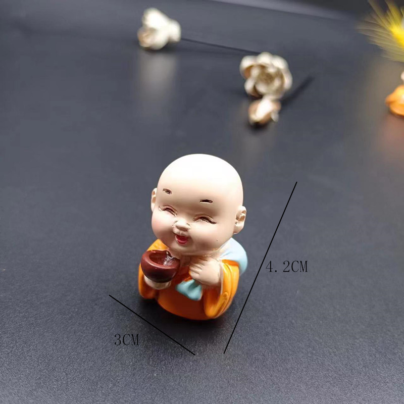 小和尚禅意摆饰四不功夫小沙弥车载办公桌装饰花盆桌面摆件入户门