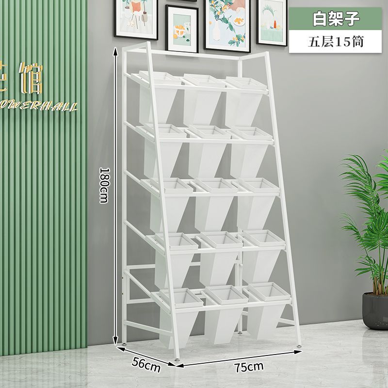 花店花架鲜花展示架铁艺梯形多层摆放架室内醒花桶置物架子花卉架