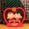 新婚喜娃中式婚房客厅装饰品结婚礼物树脂工艺品家居礼品摆件桃心