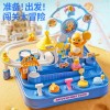 正版奶龙闯关大冒险儿童益智轨道车滑行小火车公仔玩具男孩1-3岁