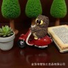 新款猫头鹰骑摩托卡通树脂工艺品创意办公家居桌面小摆件动物可爱