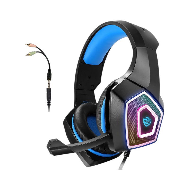 跨境 V1 头戴式游戏耳机 RGB七彩有线耳机重低音耳麦PS4电竞吃鸡