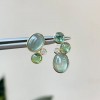 复古新中式绿白石子耳钉耳环精致简约小众设计感清冷风高级感耳饰