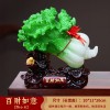 百财如意玉白菜招财摆件工艺品树脂办公室装饰品发财开业大吉礼物